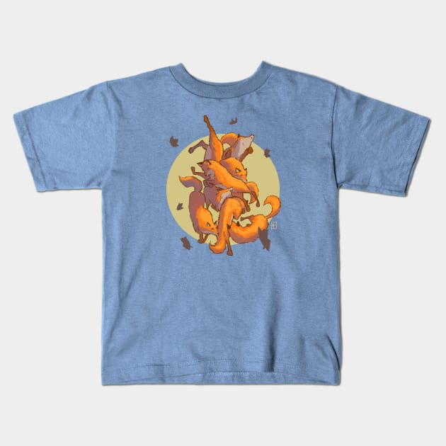 Wild Bunch - Foxes Kids T-Shirt by Artfox